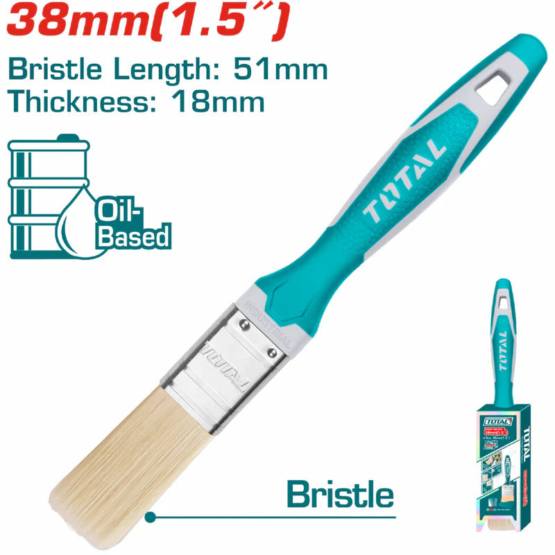 Brocha De 1.5" (38Mm). Largo 51Mm. Grueso De Cerdas 18Mm. Para Pintura A Base De Aceite. THT84156 TOTAL