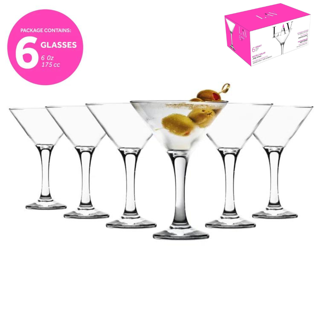 Set de 6 Copas Misket para Martini 6oz Vidrio LV-MIS586F LAV LAV