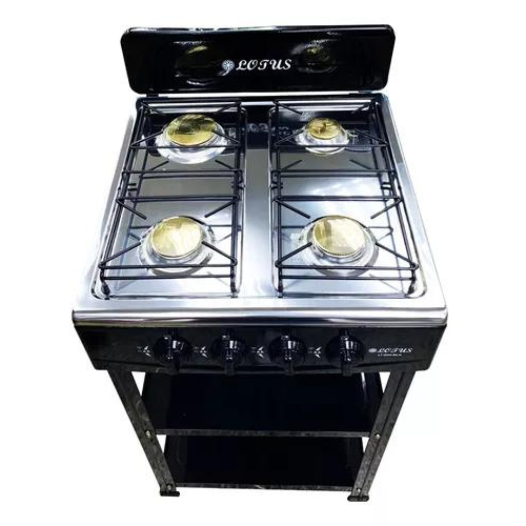 Estufa de 4 Quemadores a Gas con 2 Niveles Negro LT-N04-BLK Lotus LOTUS