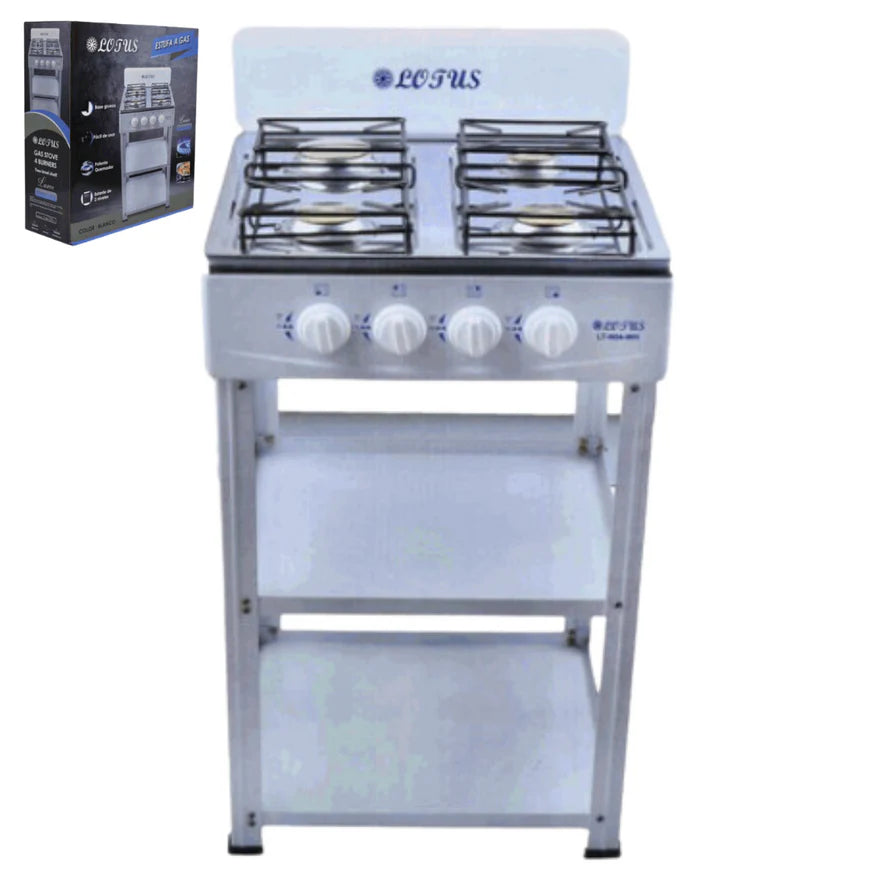 Estufa de 4 Quemadores a Gas con 2 Niveles Blanco LT-N04-WH Lotus LOTUS