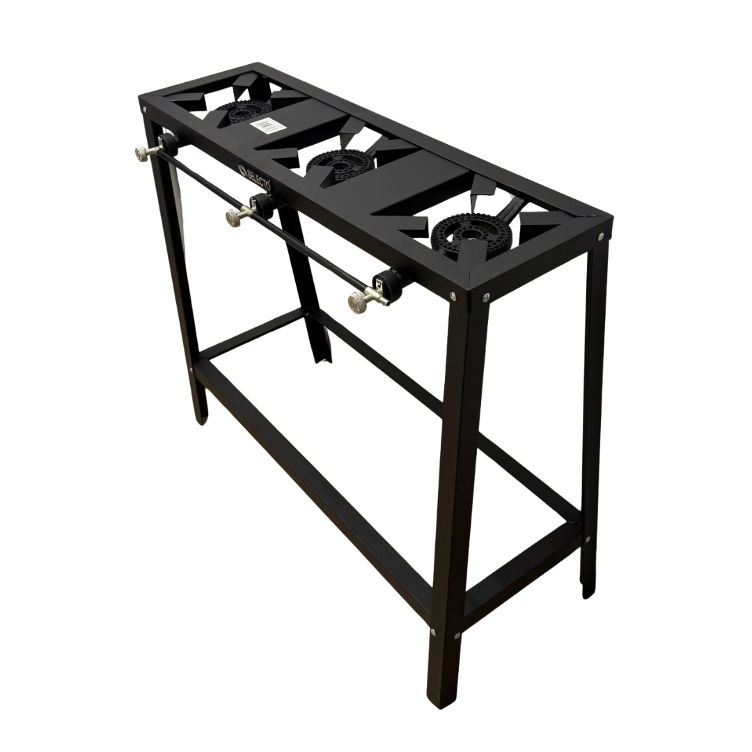 Estufa Reverbero a Gas LPG de Hierro con 3 Quemadores y Patas 90 cm Selecto SGB-03PATA