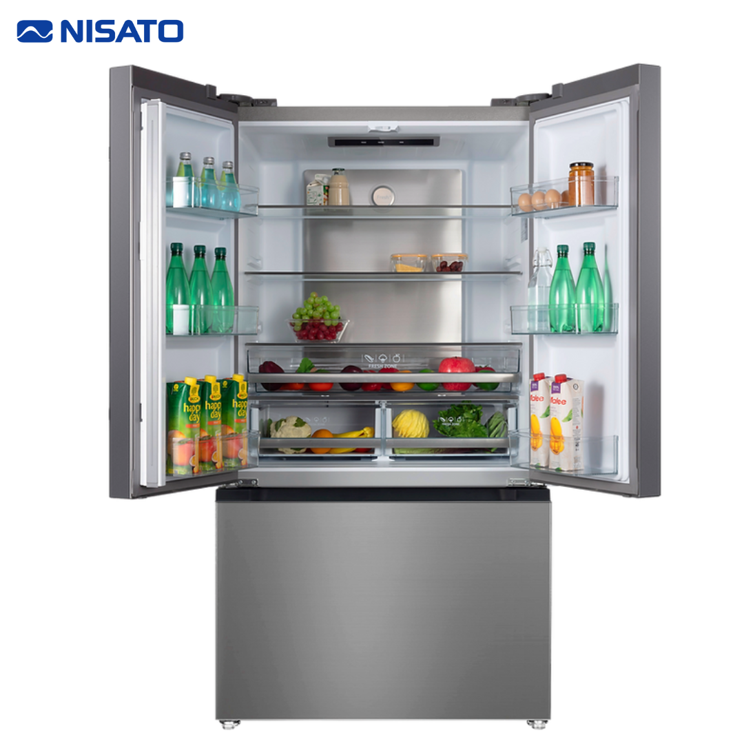 Refrigeradora French Door Silver Pro No Frost Inverter 16.5P3/467L Nisato NRF-877FDYSK NISATO