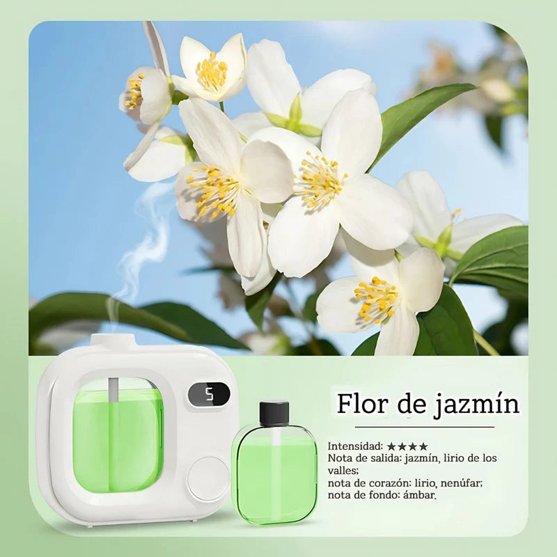 Difusor Aromas De Aceites Esenciales (Incluye Esencia De Jazmín 50Ml). Dispensador De Fragancia Aromático. Ambientador. Aromaterapia. AB1314