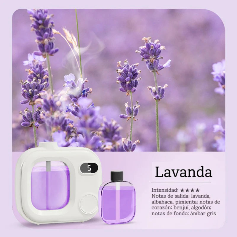 Difusor Aromas De Aceites Esenciales (Incluye Esencia De Lavanda 50Ml). Dispensador De Fragancia Aromático. Ambientador. Aromaterapia. AB1316