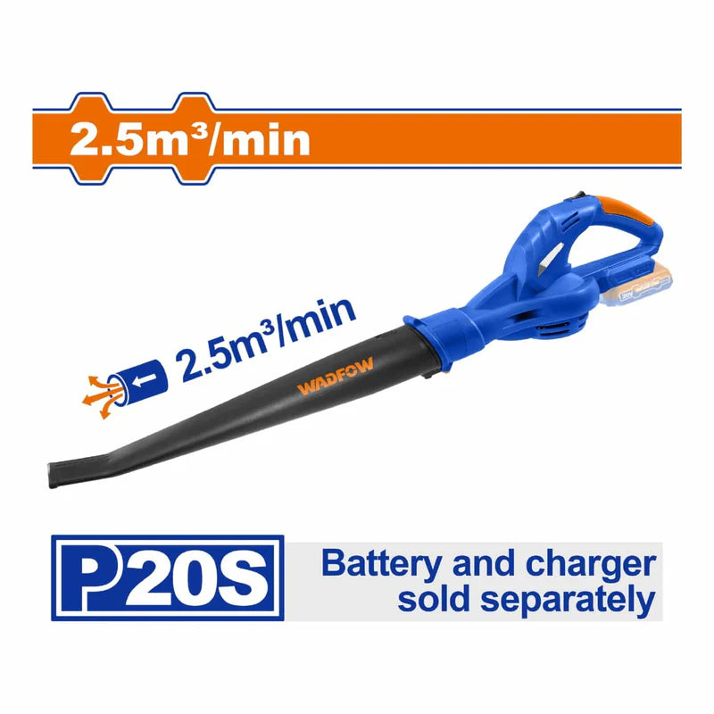Soplador De Batería 20V Inalámbrico. 13000Rpm. No Incluye Batería Ni Cargador. Blower Soplador De Hojas Wadfow WBL1525 WADFOW