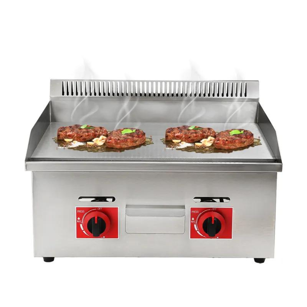Plancha a Gas de Acero Inoxidable 2 Quemadores 550*450*345mm FCS-718 Selecto