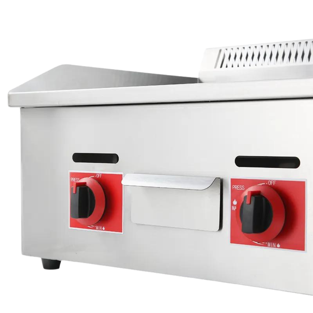 Plancha a Gas de Acero Inoxidable 2 Quemadores 550*450*345mm FCS-718 Selecto