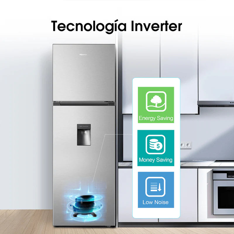 Refrigeradora Top Mount 8.8 pies con Dispensador de Agua Inverter Hisense RT1N250NMD HISENSE