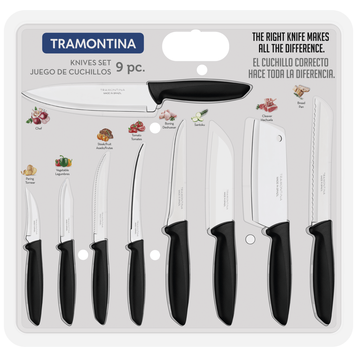 Juego de Cuchillos de 9 Piezas Tramontina 23498/050 Set. TRAMONTINA