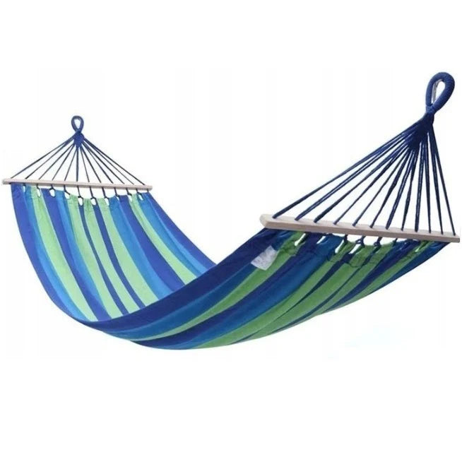 Hamaca De Tela Multicolor Económica Con Barras De Madera PEZ197.1