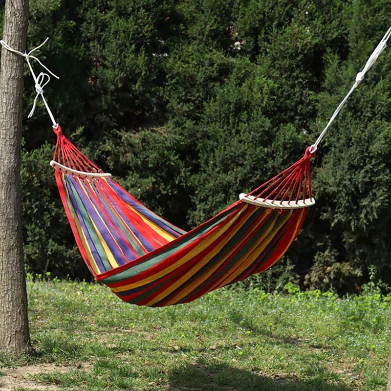 Hamaca De Tela Multicolor Económica Con Barras De Madera PEZ197.1 Selecto