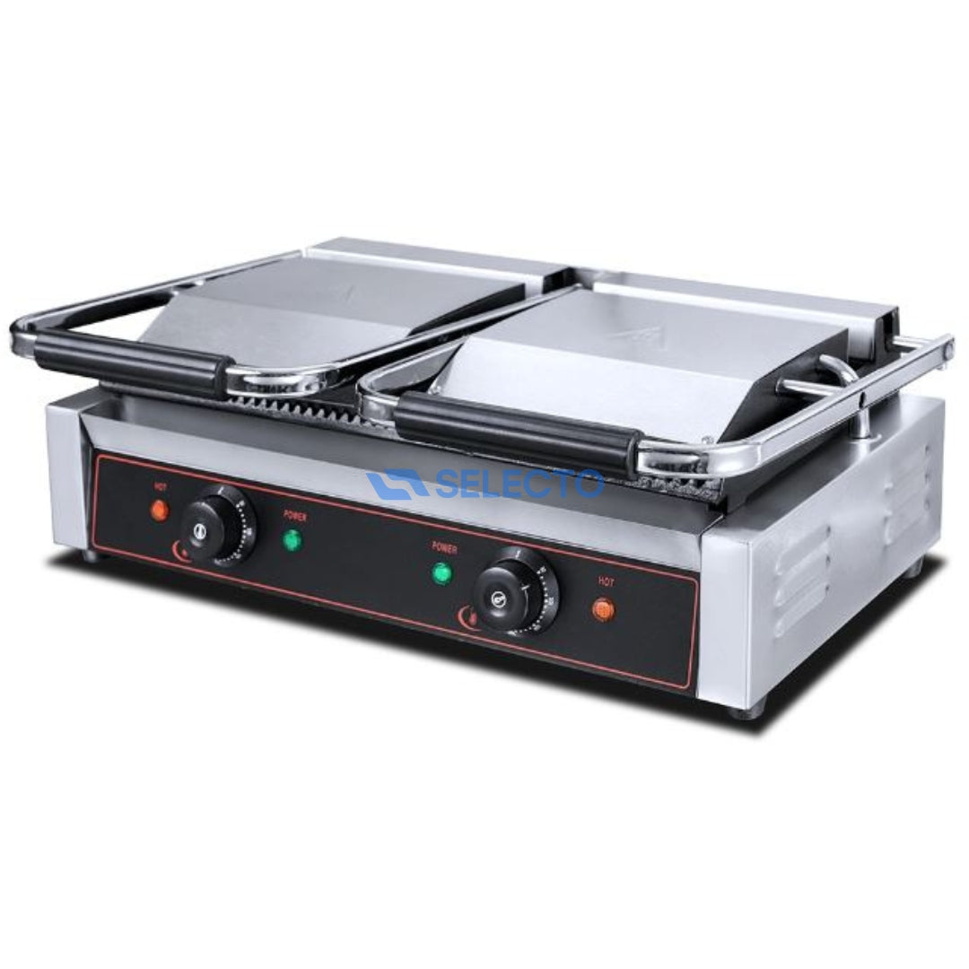 Plancha Panini Eléctrica Doble de Parrilla 110V/60HZ 570*410*210mm HEG-813 Selecto