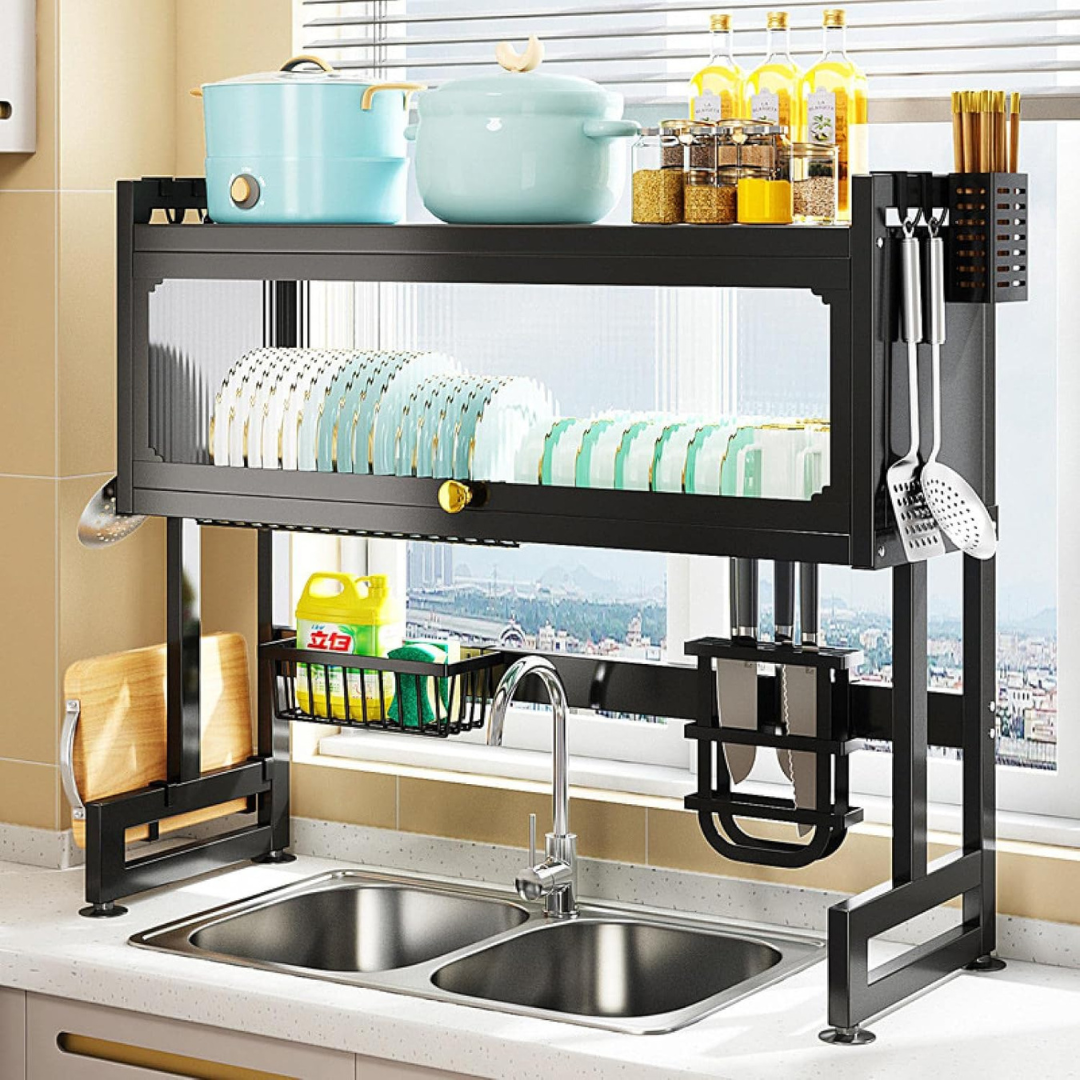 Escurridor con Gavetero Sobre Fregador Doble Tina 80x94cm HW-85000 Selecto