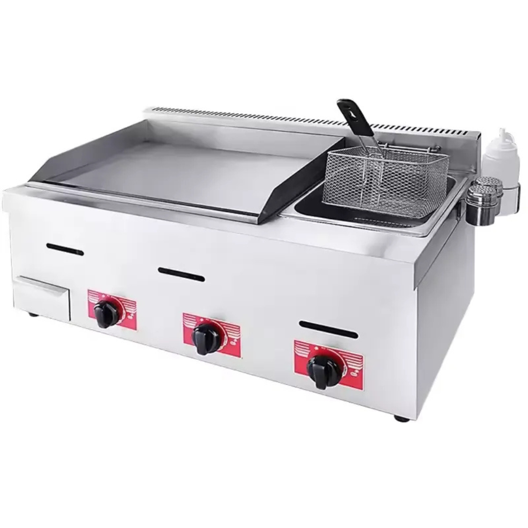Equipo de Cocina 2en1 a Gas de Acero Inoxidable 855*475*405mm HGG-710 Selecto