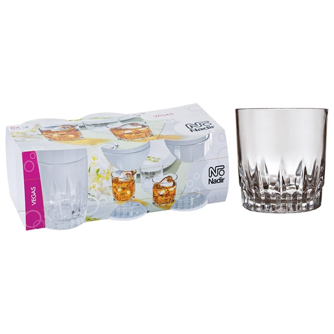 Set de 6 Vasos de Vidrio Vegas Rock 290ml/9oz Nadir 25520200011807