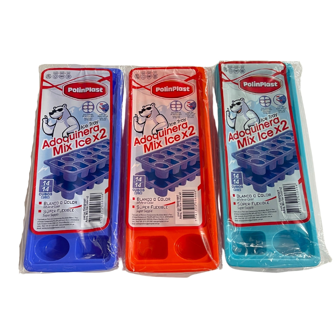 Set de 2 Piezas de Molde de Hielo 14 Cubos PolinPlast T0058100T Selecto
