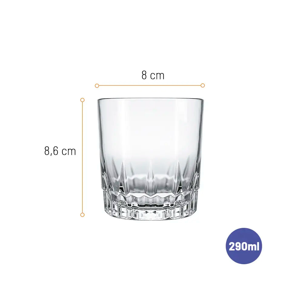 Set de 6 Vasos de Vidrio Vegas Rock 290ml/9oz Nadir 25520200011807