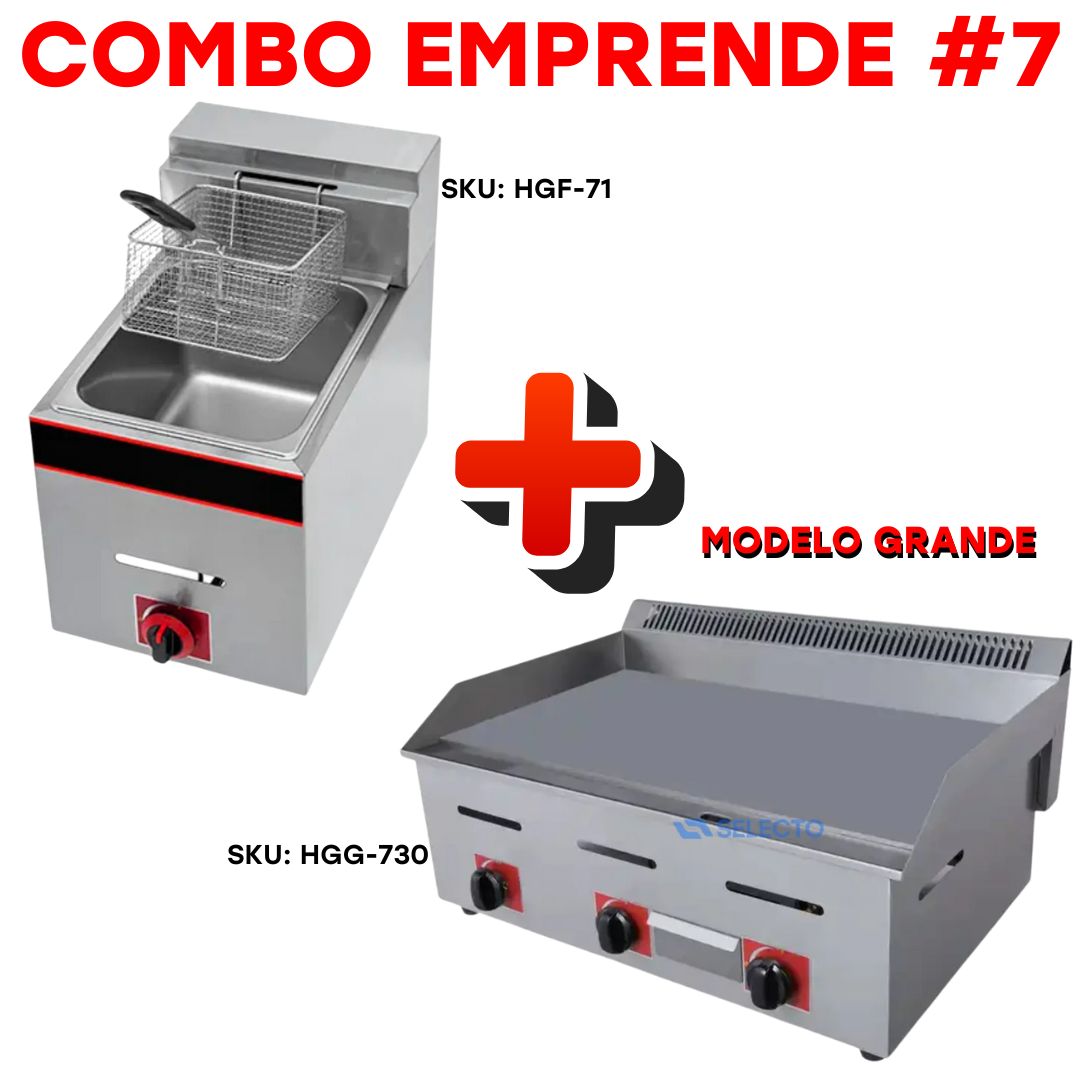 Combo Emprende #7 Freidora a Gas HGF-71 + Plancha a Gas HGG-730