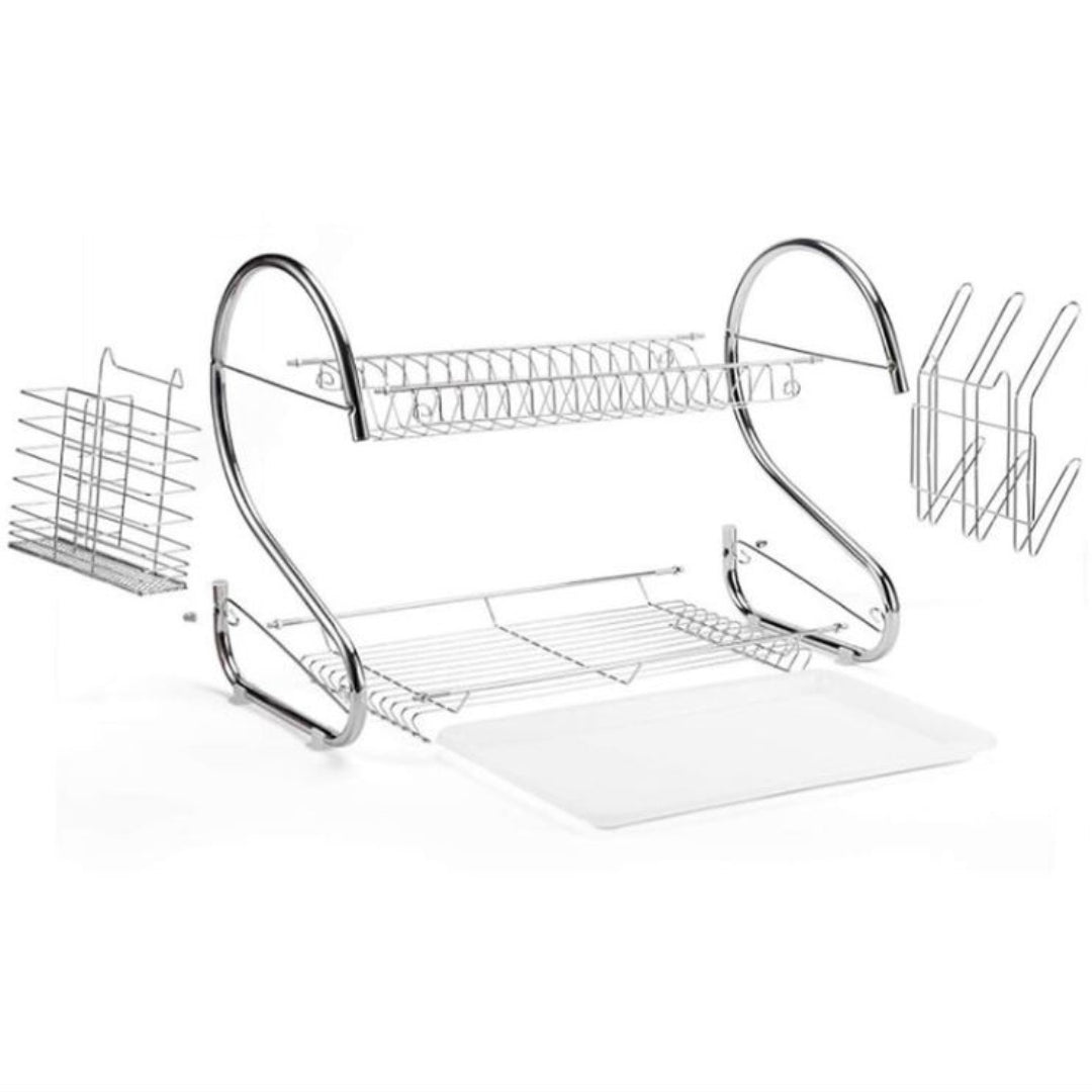 Escurridor de Platos de 2 Niveles de Acero Inoxidable WL264-43 Selecto