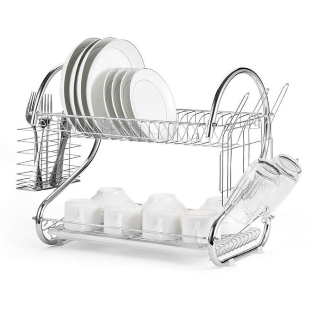 Escurridor de Platos de 2 Niveles de Acero Inoxidable WL264-43