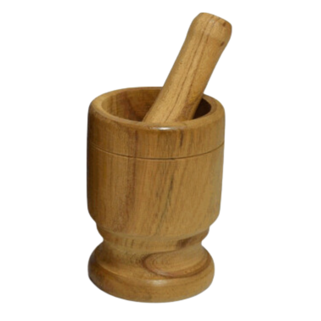 Mortero Majador de Ajo de Madera 8.6x12cm PT-006 Selecto