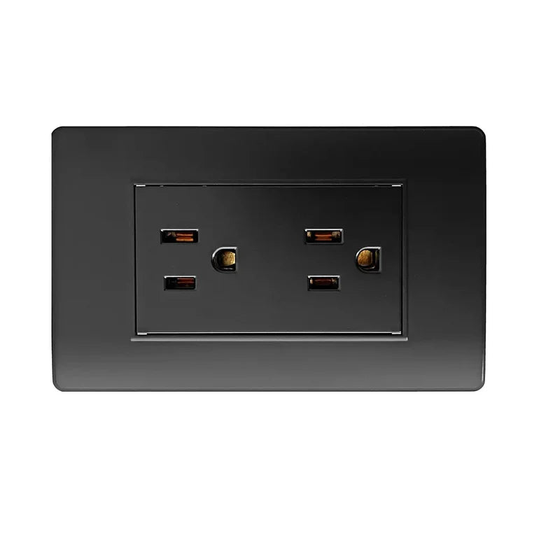 Tomacorriente Doble 15 Amperios-125Volt 60Hz Color Negro ELT0402 PROW