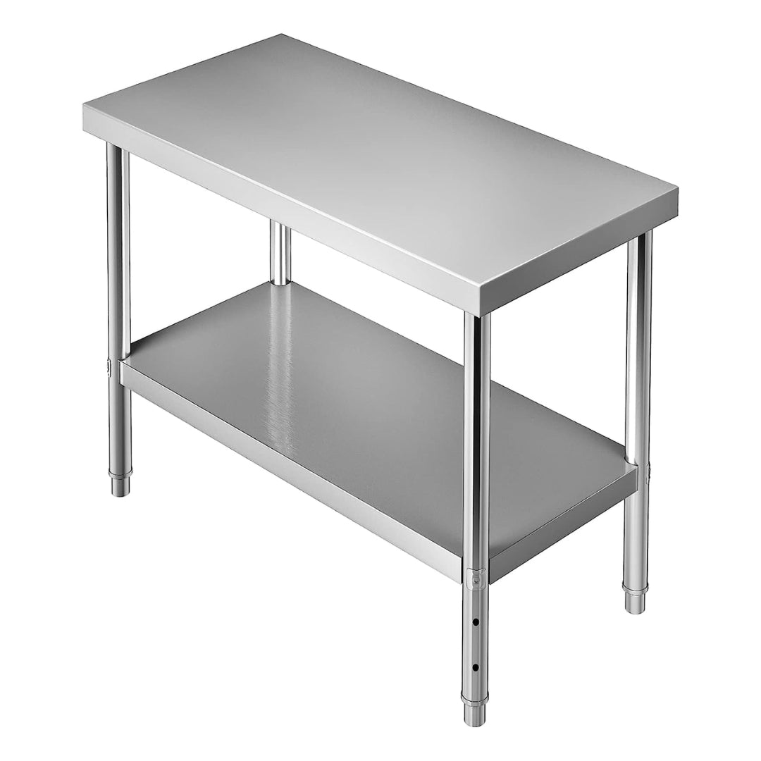 Mesa de Trabajo de Acero Inoxidable de 2 Niveles 80*50*120cm L-120