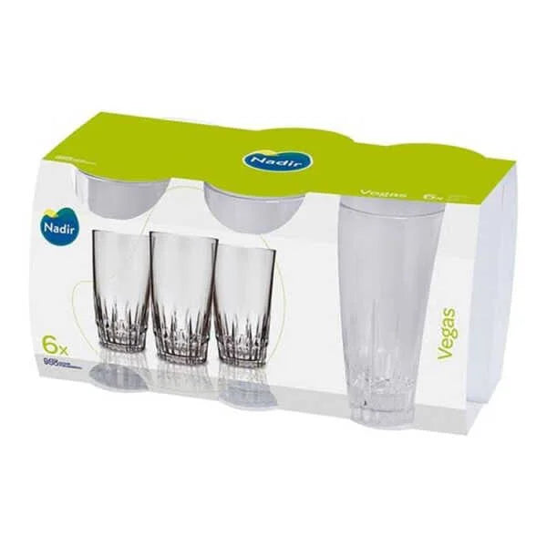 Set 6 Vasos de Vidrio Vegas 330ml/11oz Nadir 27520200811831 Nadir