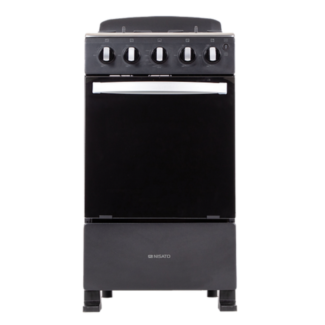 Estufa con Horno de 20" 4 Quemadores Negro Nisato NE-2024RNPHF (D) NISATO