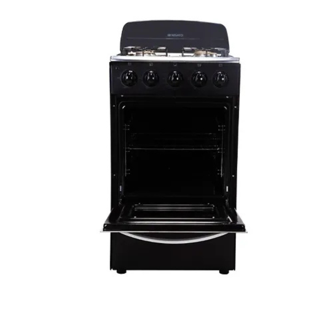 Estufa con Horno de 20" 4 Quemadores Negro Nisato NE-2024RNPHF (D) NISATO