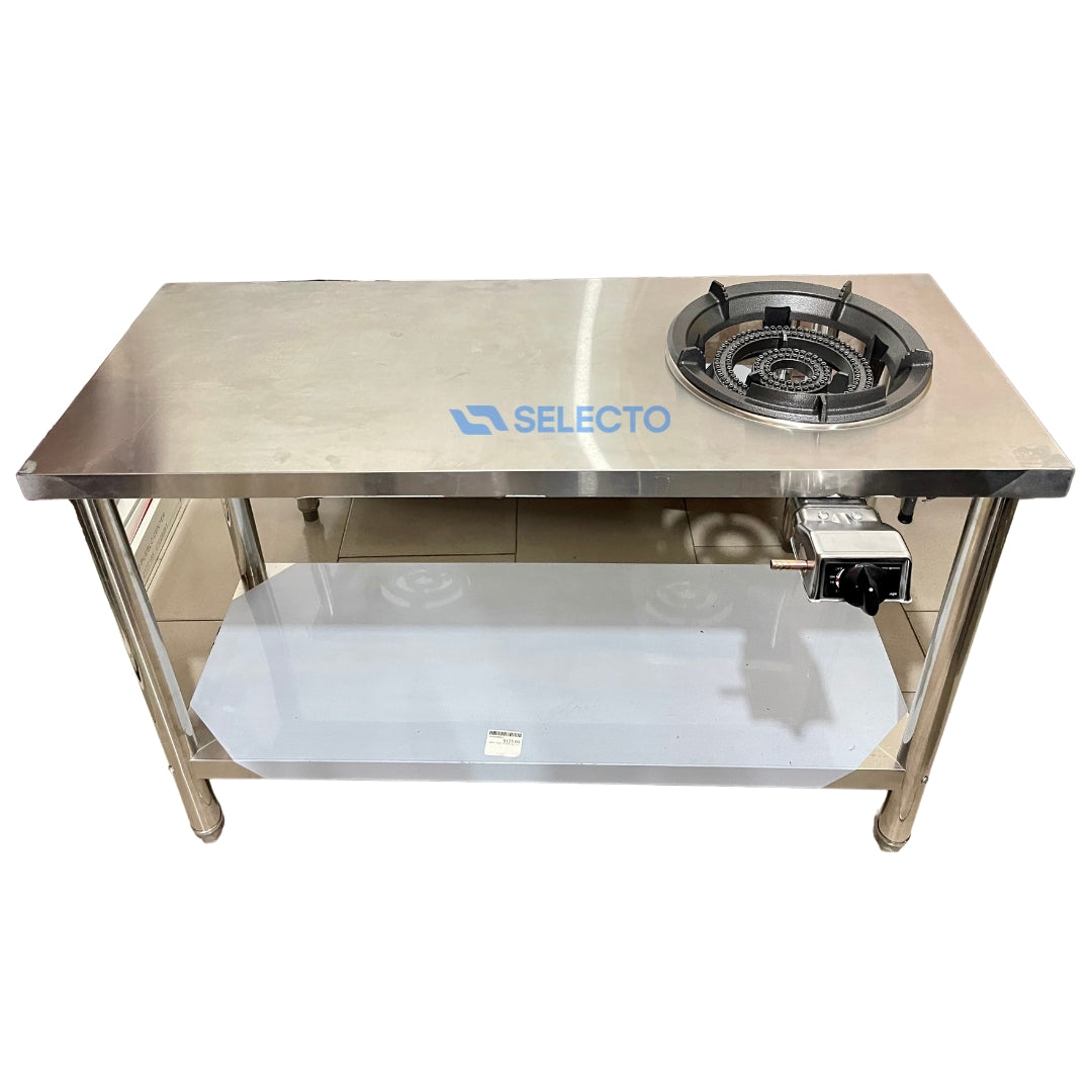 Estufa 31A con Mesa de Acero Inoxidable de 2 Niveles 80x120x50cm L-100 Selecto