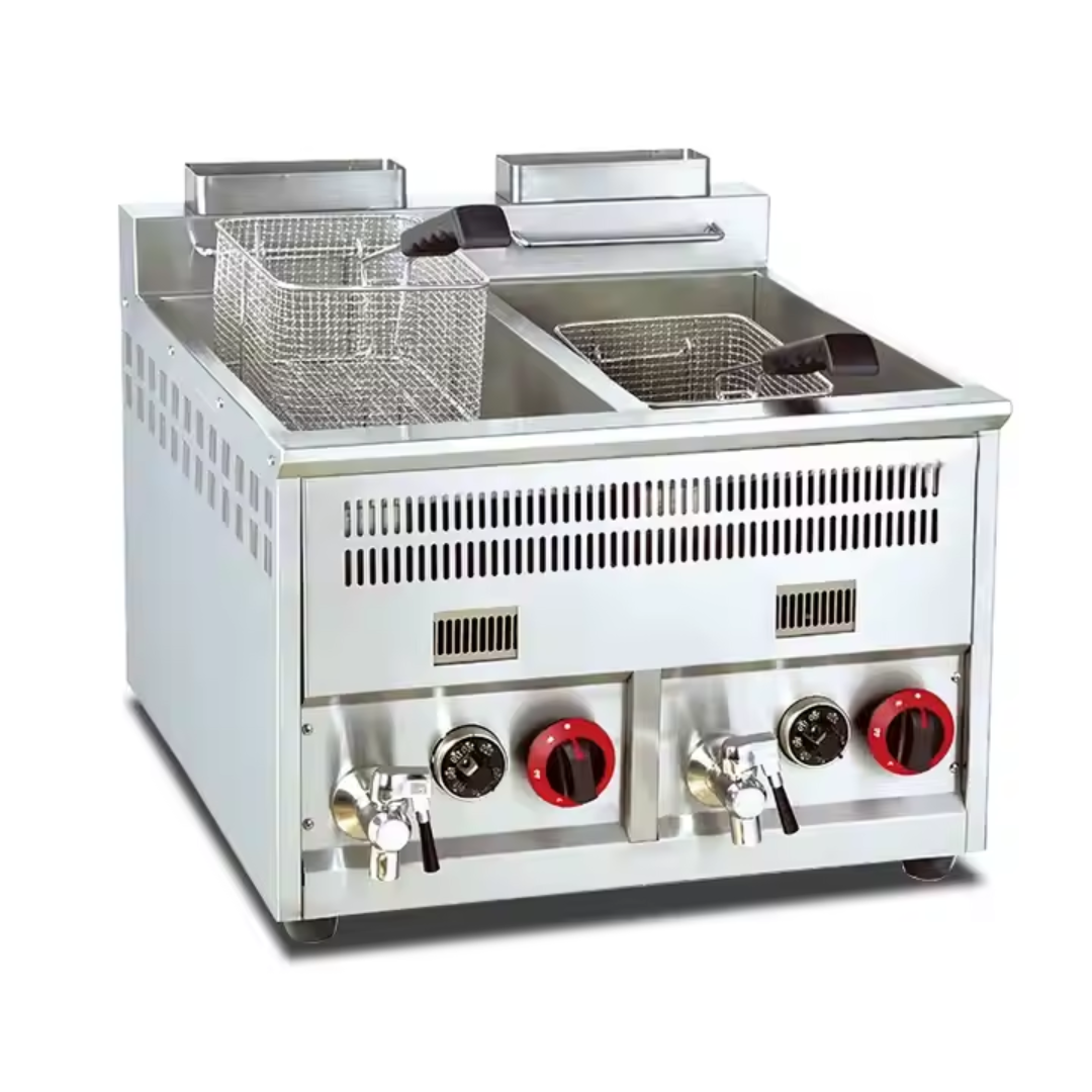 Freidora a Gas 8+8L con Drenaje & Termostato 610*660*550mm HGF-72B Selecto