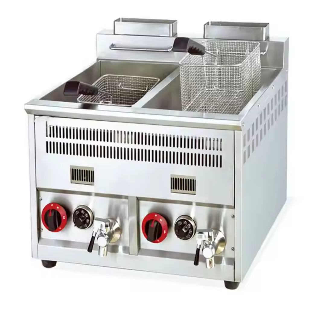 Freidora a Gas 8+8L con Drenaje & Termostato 610*660*550mm HGF-72B Selecto