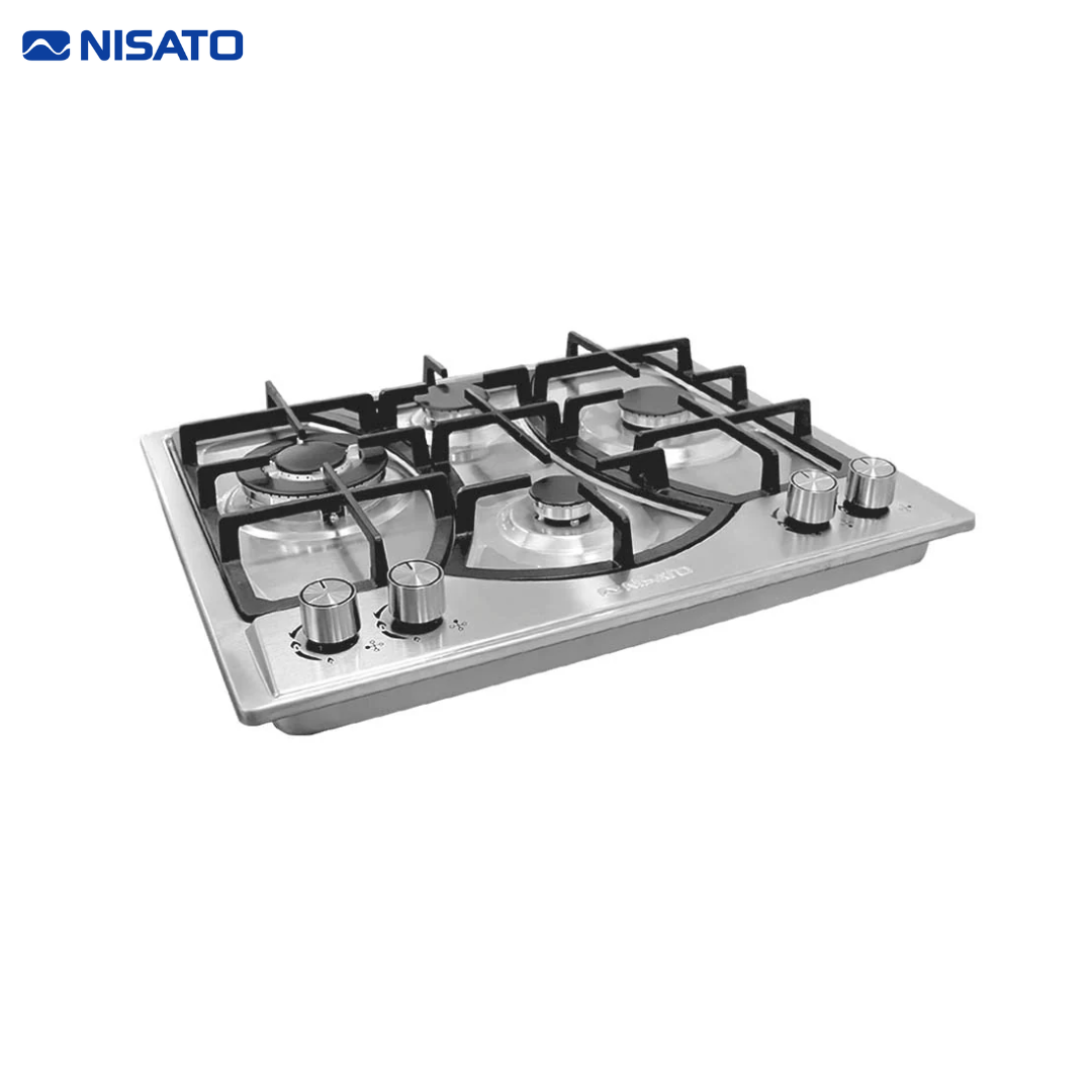 Estufa Empotrable de 4 Quemadores a Gas 24" Acero Inoxidable Nisato NPCT-24PROKD