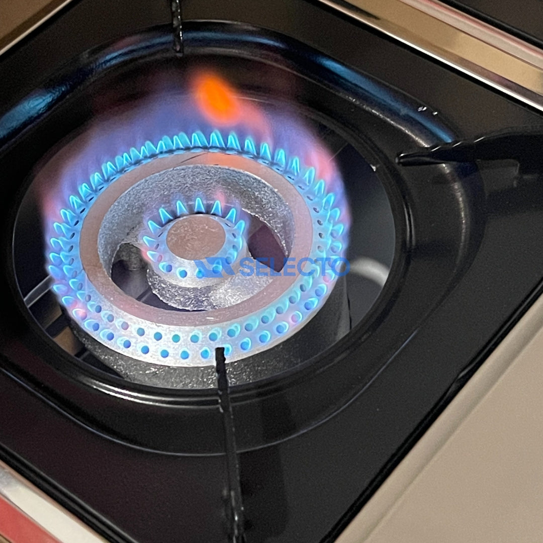 Estufa de Acero Inoxidable de 3 Quemadores de Hierro Fundido a Gas Hapcok Selecto