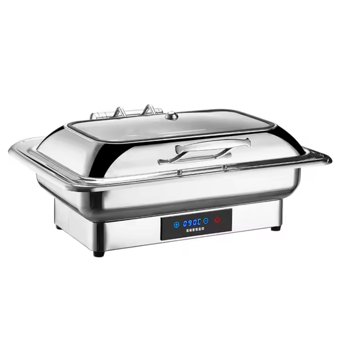Chafing Dish Hotelero Eléctrico Rectangular de Acero Inoxidable 9 Litros 600W 430804