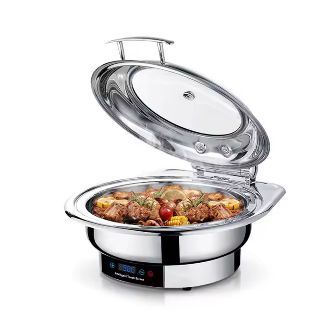 Chafing Dish Redondo Eléctrico en Acero Inoxidable 6 Litros 600W 430605