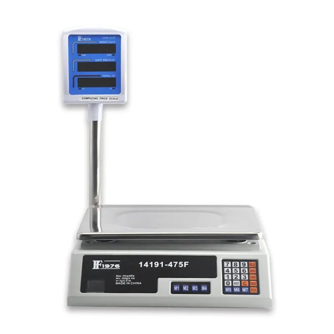 Balanza Digital de 40kg con Pantalla LED y Calculadora de Precio 14191-475F F1976 Báscula. Pesa. Selecto