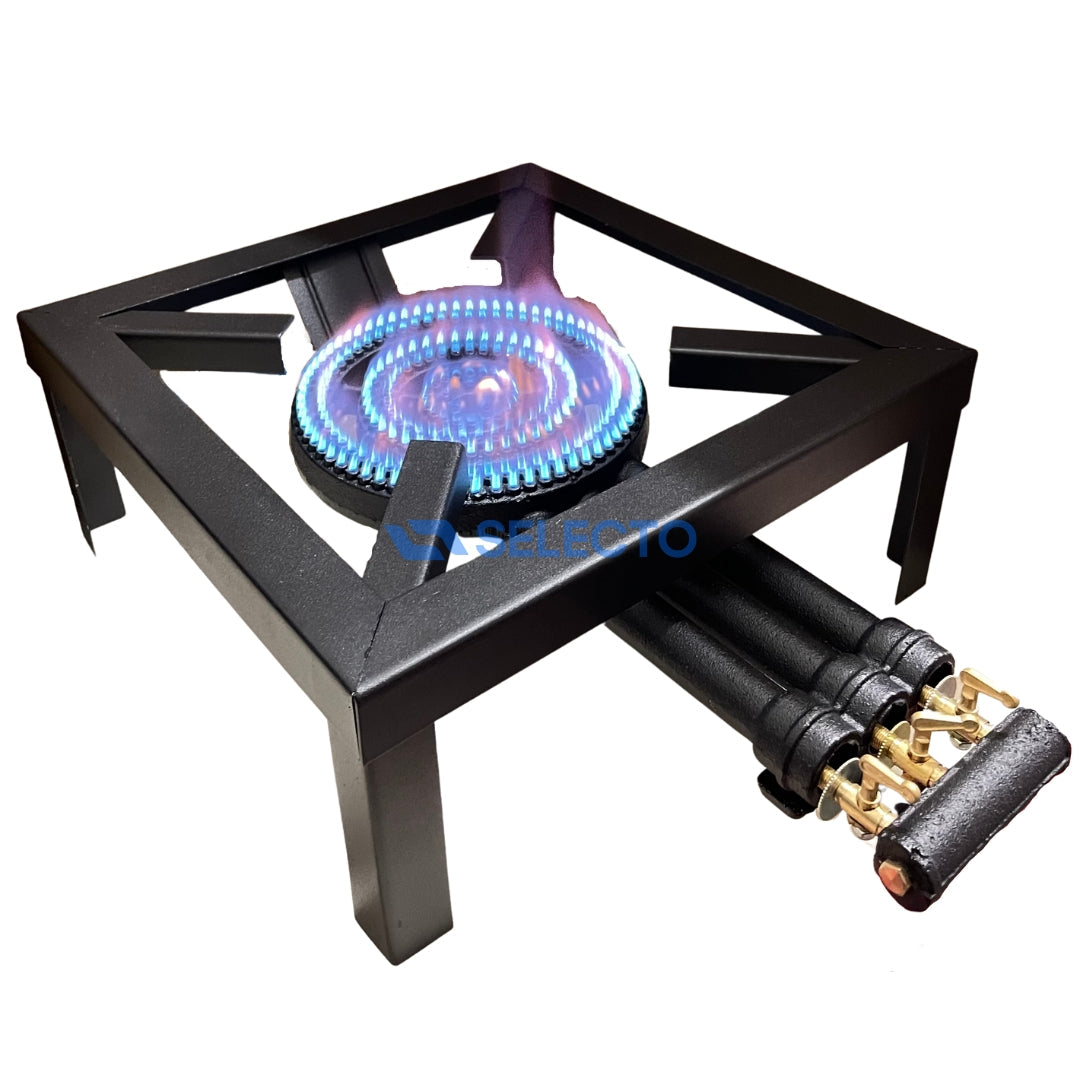Estufa con Base de Hierro de 3 Llaves a Gas para Mesa SGB-07 SGB-09 Estufa. Selecto
