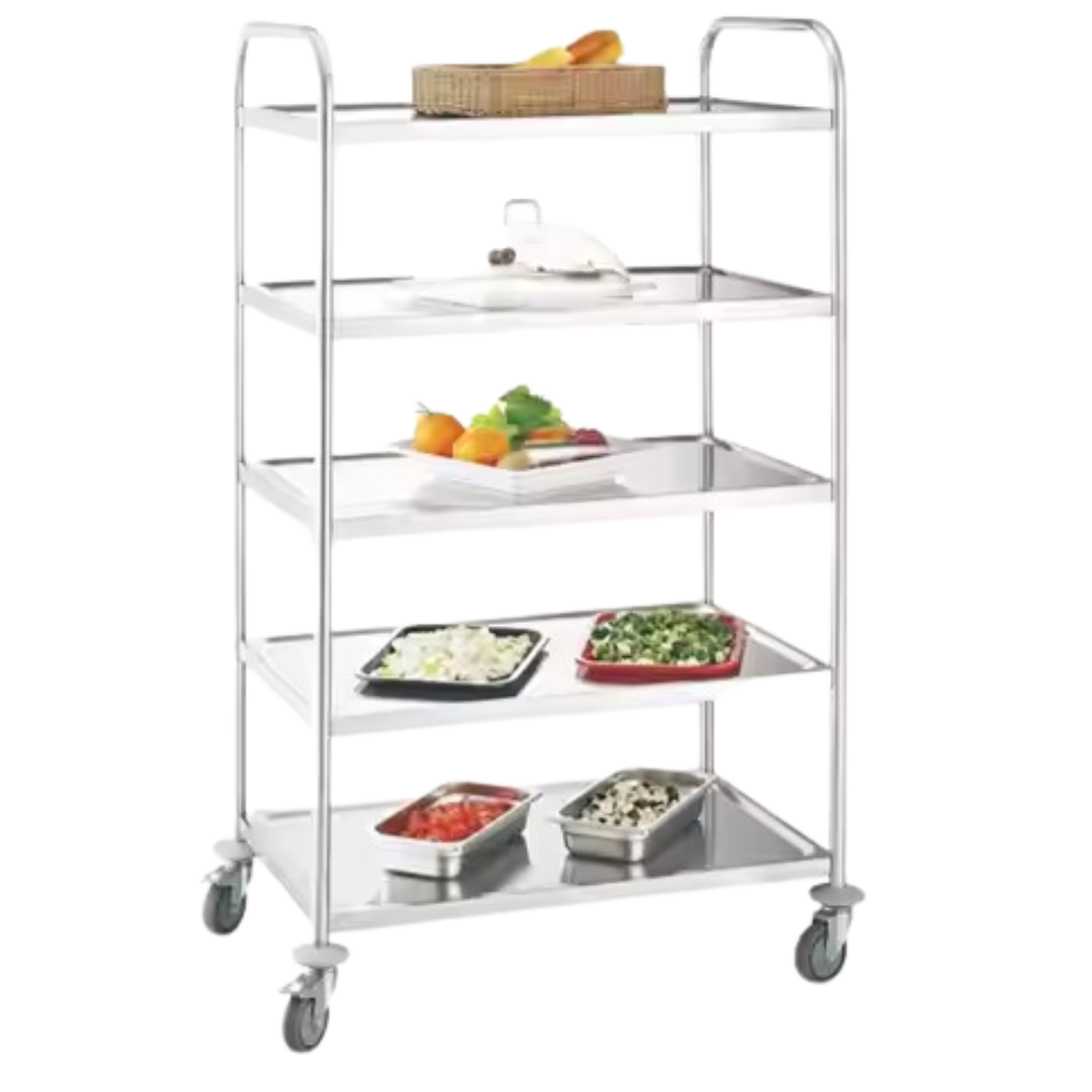 Carrito de 5 Niveles en Acero Inoxidable 80.5x46x146cm 101302 Selecto