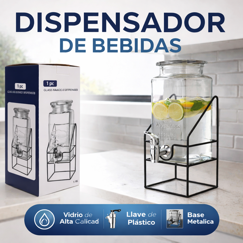 Envase de Vidrio con Dispensador para Bebidas Lotus 41285 LOTUS