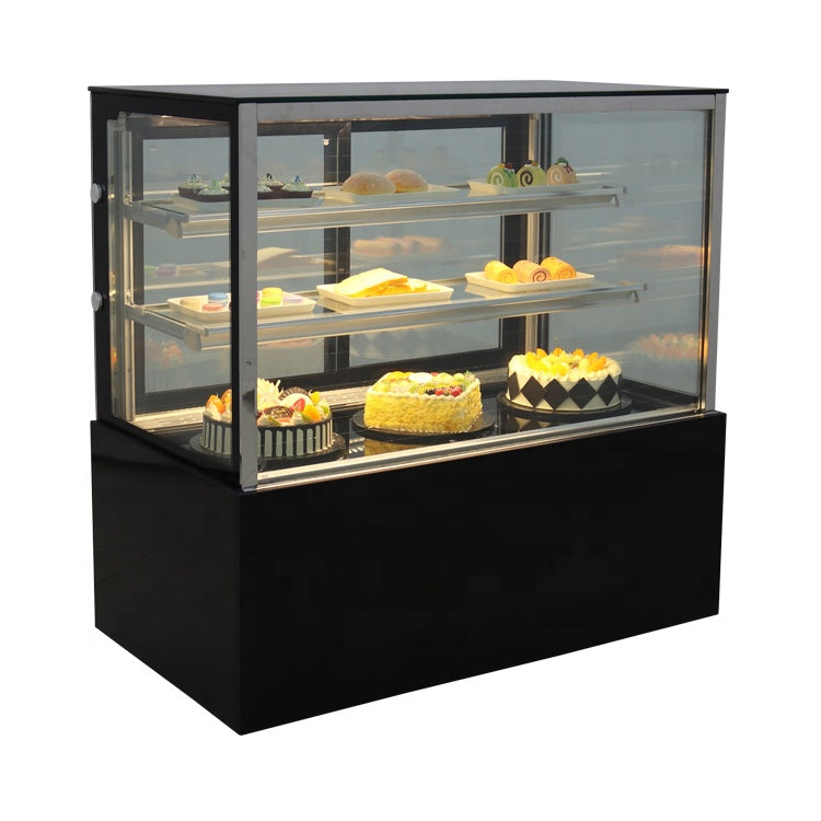Vitrina Refrigeradora Negro para Dulce 120x120x66cm 110V HVB-4R Pasteles. Pastel. Selecto