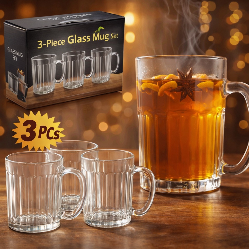 Set 3 Vasos de Vidrio 41124 Taza. Selecto