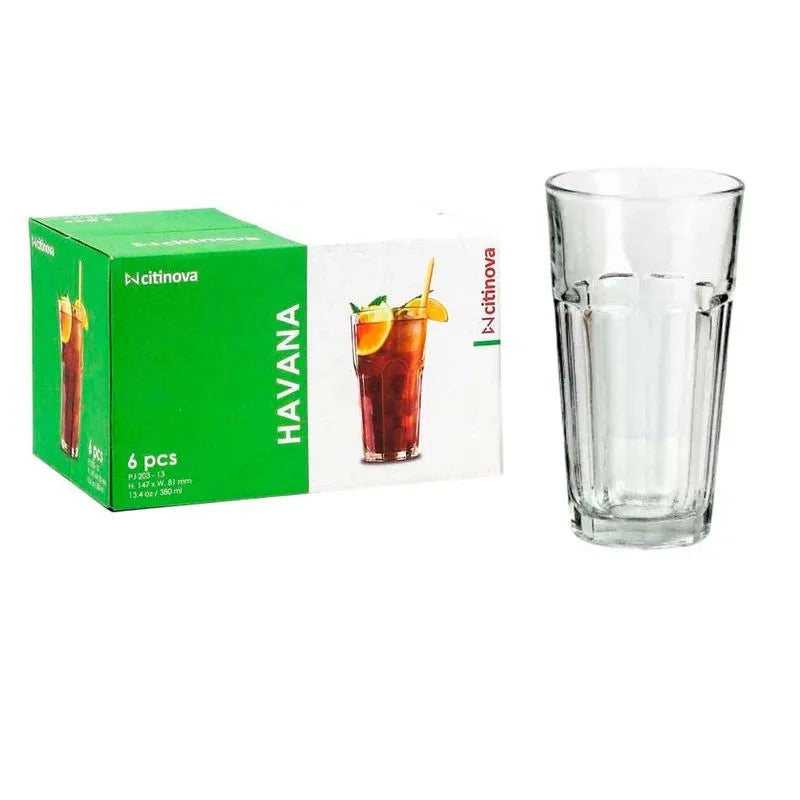 Set 6 Vasos de Vidrio Havana 380ml Citinova PJ-203-13