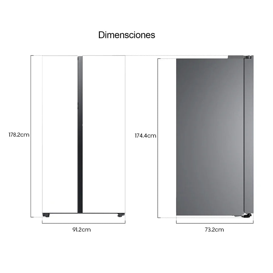 Refrigeradora Side by Side 23p3 Bespoke Inverter Samsung RS23CB70NA12A Samsung