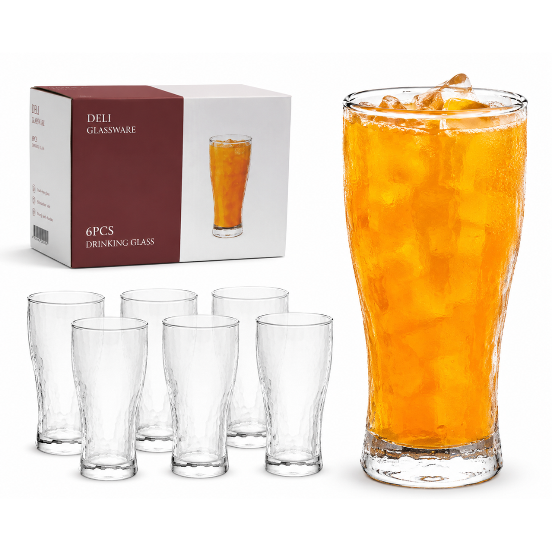 (LLEGANDO 3 DE JULIO) Set de Vasos de Vidrio CITINOVA BW-46-13 | Juego de 6 Vasos Resistentes con Diseño Moderno