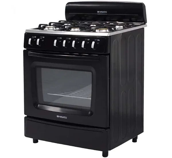 Estufa con Horno 30" 6 Quemadores a Gas Negro Nisato NE-7630RNPHFMS (D)