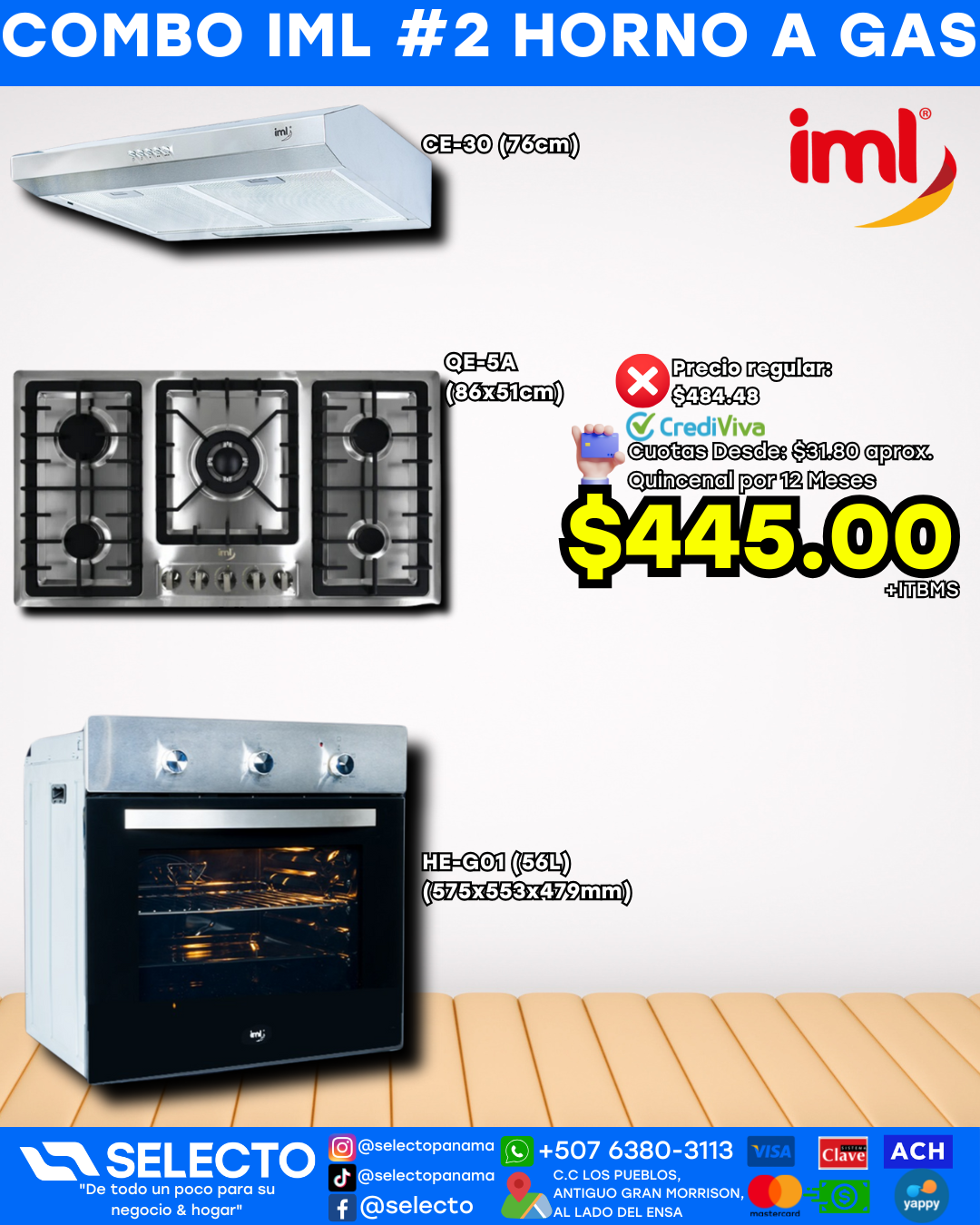 Combo IML #2 con Horno a Gas