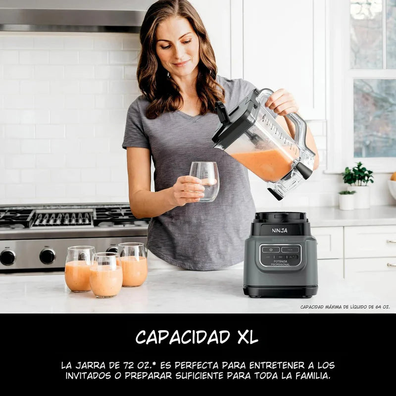 Licuadora Ninja Classic. Batidora BE200 De 1000 W. Baja, Media, Alta Velocidad, Jarra De 72 Onzas, Cuchillas De Trituración Total. NJS-01BE200