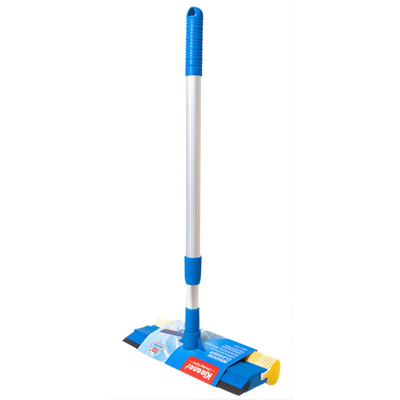 Limpiador De Vidrios 2 En 1 Con Mango Telescópico (45–73Cm). Limpiador De Ventanas Con Esponja Y Escurridor De 25Cm. GSB003 Kleaner